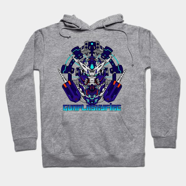 gunplaskyfire logo Hoodie by Gunplaskyfire